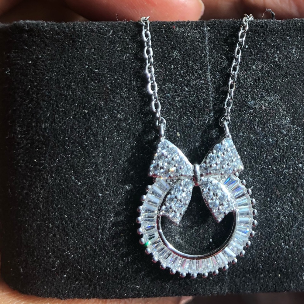 925 stamped bow NECKLACE ONLY